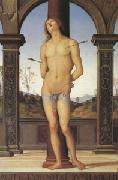 Pietro vannucci called IL perugino st Sebastian (mk05) oil painting on canvas